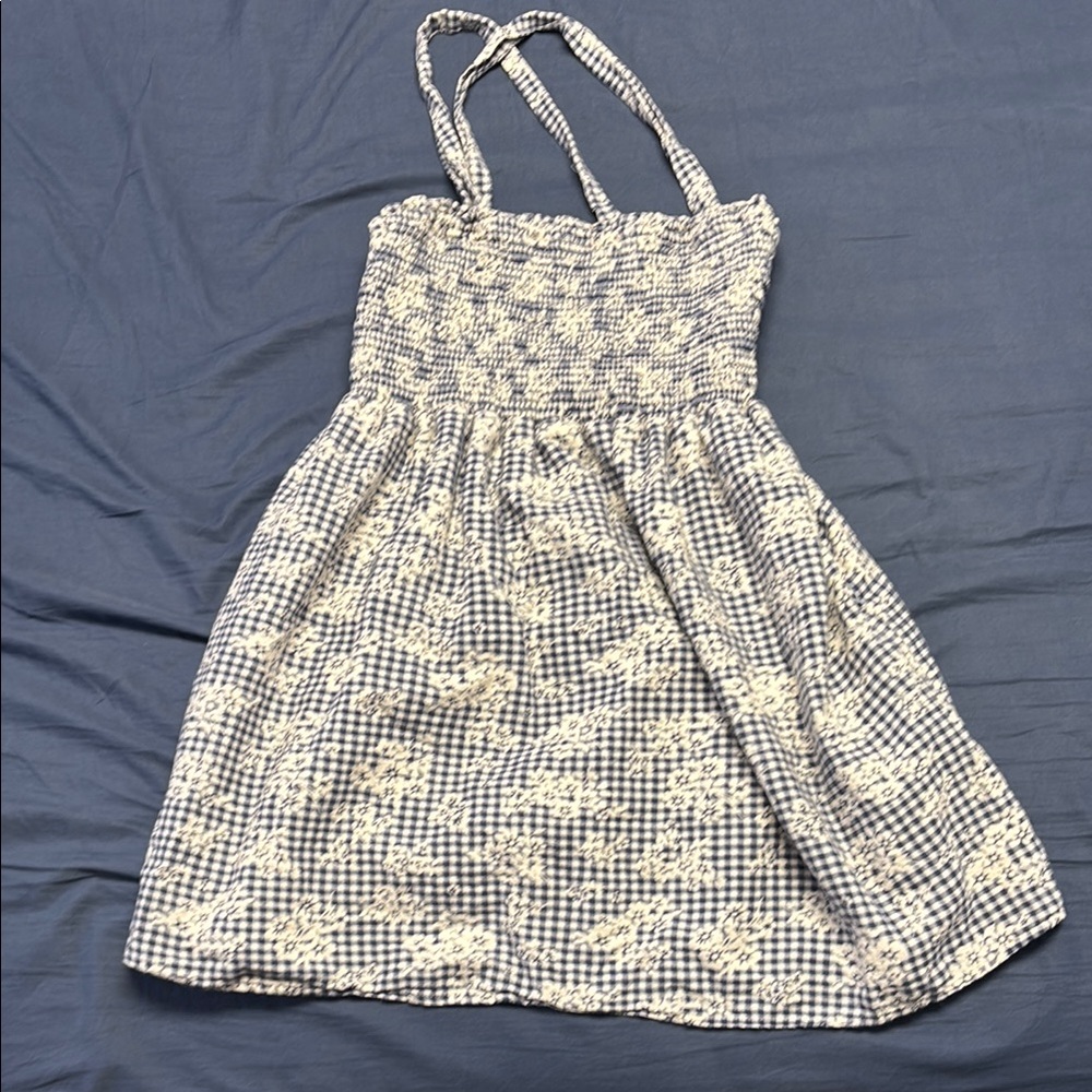 American Eagle Outfitters Black and Gray Pleated Sundress